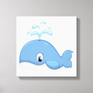 Impressão Em Tela Arte de parede linda com uma baleia