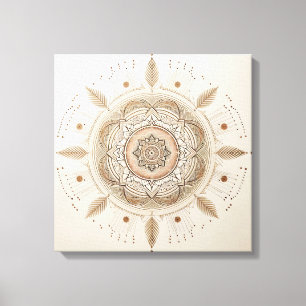 Impressão Em Tela Arte de Parede Mandala Boho Geometria Sagrada In