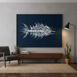 Impressão Em Tela Arte de Parede Peixe Branco Glitch Pixel