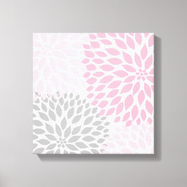 Impressão Em Tela Arte de Parede Rosa e Cinza Dahlia Square