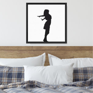 Impressão Em Tela Arte de Parede Silhueta Feminina Minimalista