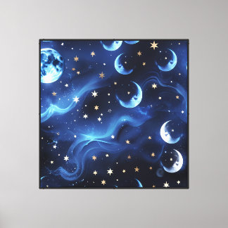 Impressão Em Tela Arte de Parede – Tela Celestial Azul Safira Sonhad
