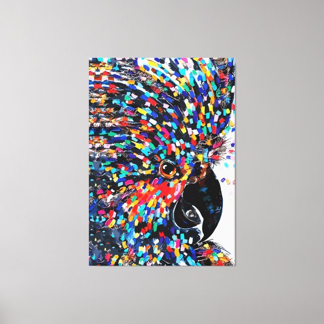 Impressão Em Tela Arte de Parede Tropical de Aves Vibrante em Expres (Frente)