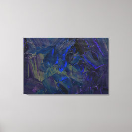 Impressão Em Tela Arte de pintura a óleo de Abstrato azul