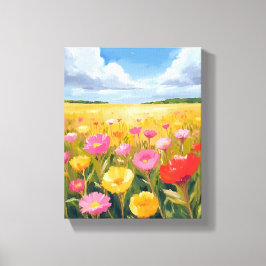 Impressão Em Tela Arte de Pintura de Paisagem de Campo de Flores