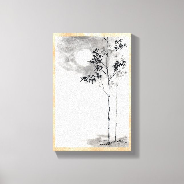 Impressão Em Tela Arte de pintura sumi-e japonesa clássica bamboo mo (Frente)