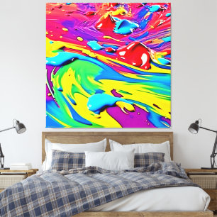 Impressão Em Tela Arte de Pintura Vibrante Giratória