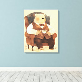 Impressão Em Tela Arte de Poster Teddy Bear Vantage Berçário Parede