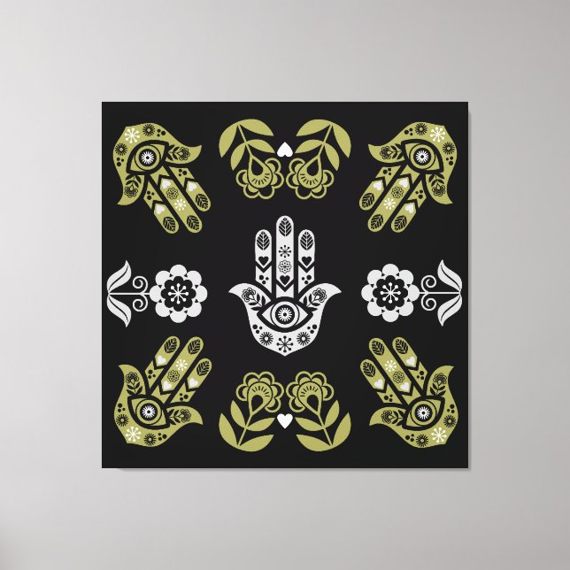 Impressão Em Tela Arte de Proteção da Mão Hamsa (Frente)