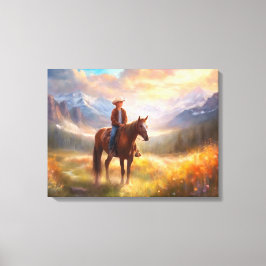 Impressão Em Tela Arte de Quarto do Garoto Montanhês de Horseback