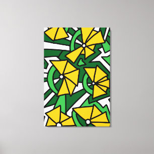 Impressão Em Tela Arte de Rabiscos de Flores Amarelas