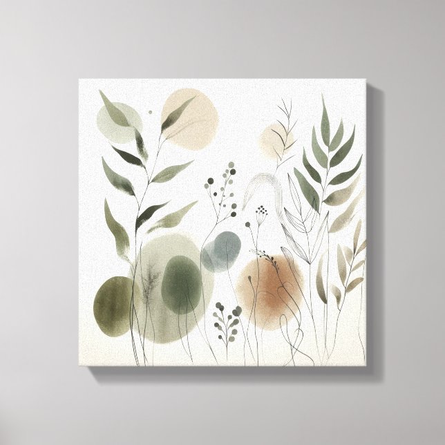 Impressão Em Tela Arte de Ritmo de Jardim Japandi para Interiores Ca (Frente)