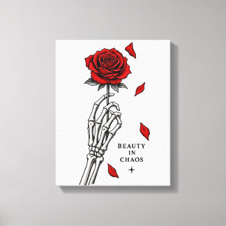 Impressão Em Tela Arte de Rosa Gótica na Desordem