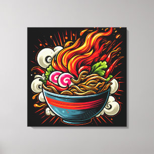 Impressão Em Tela Arte de Rua de Ramen Japonês Apimentado