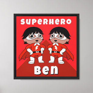 Impressão Em Tela Arte de Super-Herói para Berçário de Meninos