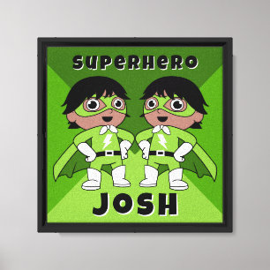 Impressão Em Tela Arte de Super-Herói para Berçário de Meninos