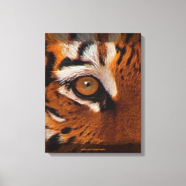 Impressão Em Tela Arte de suporte à vida selvagem no olho de Tiger n (Frente)