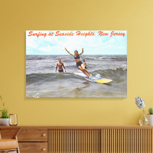 Impressão Em Tela Arte de Surf Vintage Seaside Heights Nova Jersey