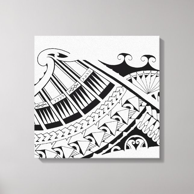 Impressão Em Tela Arte de tatuagem tribal Samoan (Frente)