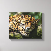 arte de tela de leopardo dormindo na parede