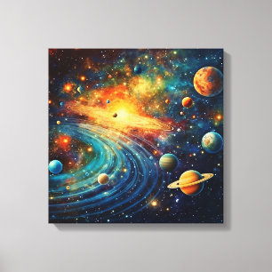 Impressão Em Tela Arte de Tela do Sistema Solar