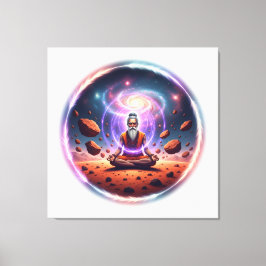Impressão Em Tela Arte de Tela Esticada Meditador Cósmico