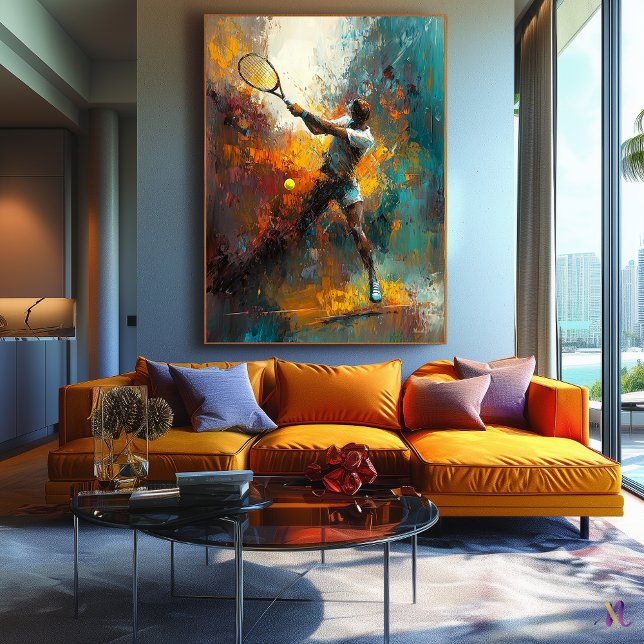 Impressão Em Tela Arte de Tenista Abstrato (Criador carregado)
