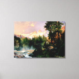 Impressão Em Tela Arte de Thomas Moran, Os Três Tetons