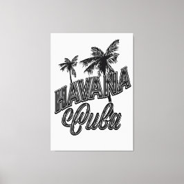 Impressão Em Tela Arte de tipo vintage de Havana Cuba.