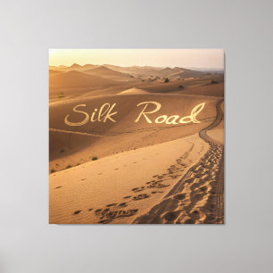Impressão Em Tela Arte de Tipografia Paisagem do Deserto da Rota da 