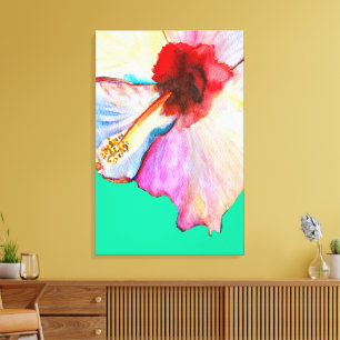 Impressão Em Tela Arte de tulipas de aquarela rosa