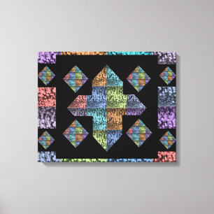 Impressão Em Tela Arte de Tulipas Multicolorido com Sinal de abstrat