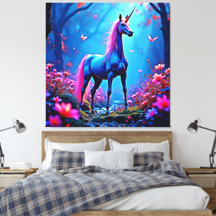 Impressão Em Tela Arte de Unicórnio de Fantasia Mística