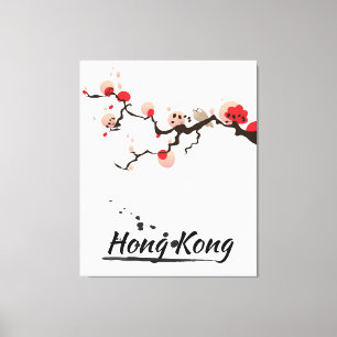 Impressão Em Tela Arte de Viagem Antiga de Hong Kong