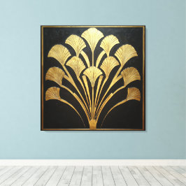 Impressão Em Tela Arte Deco Flor Hieróglifo Ouro Egípcio