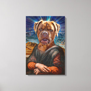 Impressão Em Tela ARTE Digital - BULLDOG MONA LISA