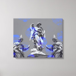 Impressão Em Tela Arte digital de esculturas pincéis de cor azul