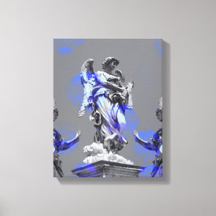 Impressão Em Tela Arte digital de esculturas pincéis de cor azul