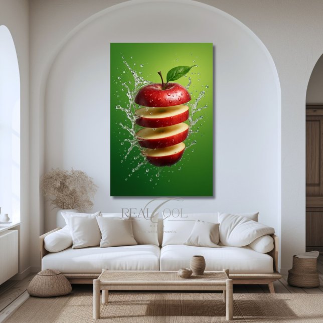 Impressão Em Tela Arte Digital de Maçã Vermelha Flutuante com Salpic (Criador carregado)