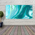 Impressão Em Tela Arte Digital Fluid Blue e Turquoise<br><div class="desc">Linda água colorida blues e arte de mármore verde no oceano.</div>