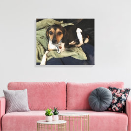 Impressão Em Tela Arte digital Low-Poly de cachorro mestiço de Beagl