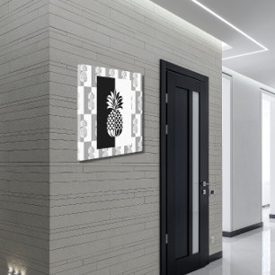 Impressão Em Tela Arte do Abacaxi   Impressão moderna de tela branca