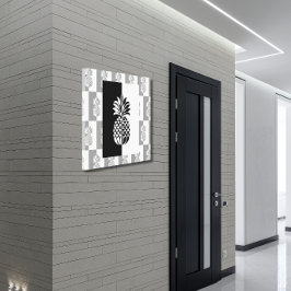 Impressão Em Tela Arte do Abacaxi | Preto Moderno e Branco