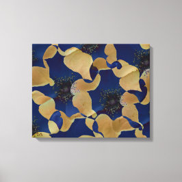 Impressão Em Tela Arte do bege e do padrão floral/floral de cor azul