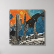 Arte do cacto do deserto azul