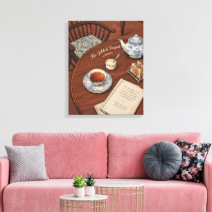 Impressão Em Tela Arte do Chá Inglês Vintage à Tarde