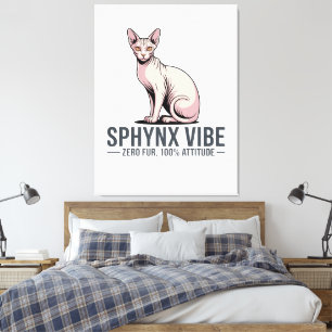 Impressão Em Tela Arte do Gato Sphynx sob Luz Solar