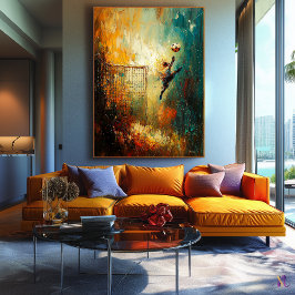 Impressão Em Tela Arte do goleiro de abstrato