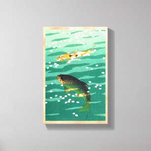 Impressão Em Tela Arte do japonês da lagoa de peixes de Shiro