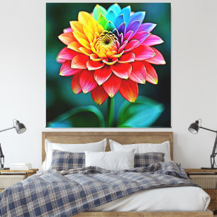 Impressão Em Tela Arte do Sonho Petal do Arco-Íris Vibrante